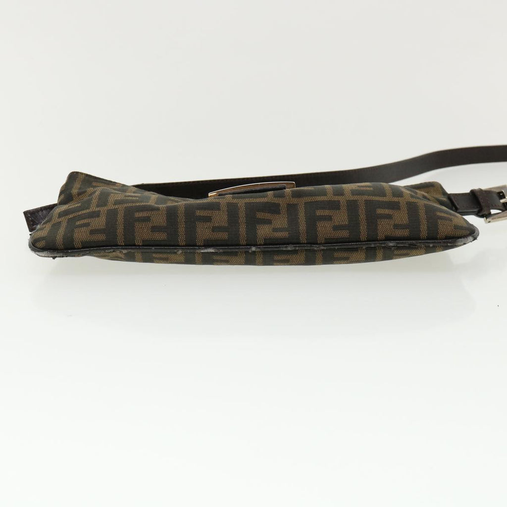FENDI Zucca Canvas Shoulder Bag Brown Black  rd4161