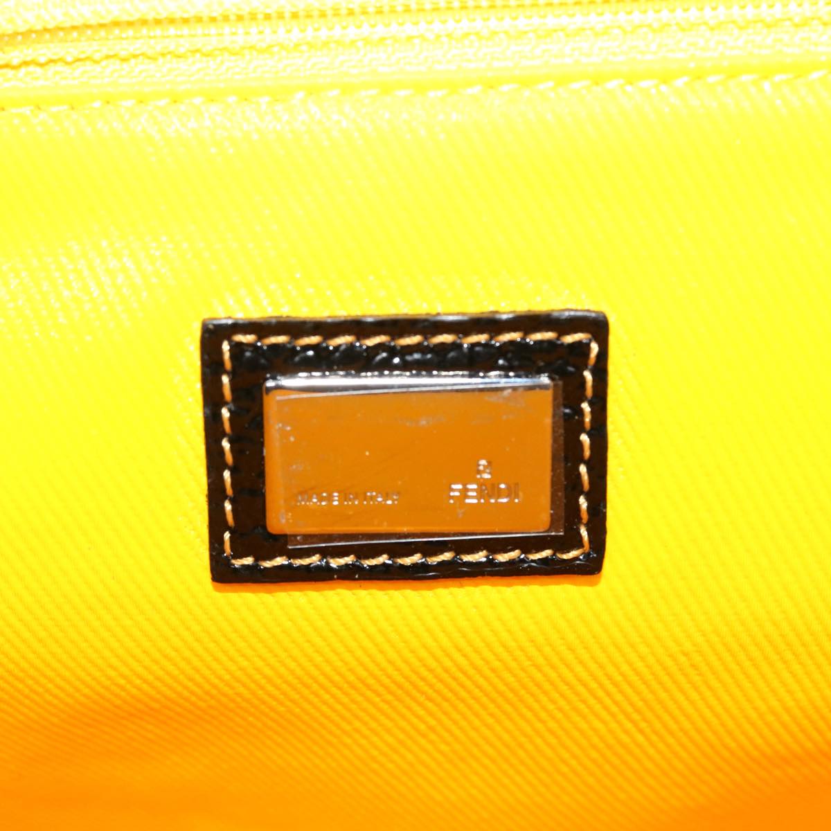 FENDI Zucca Canvas Tote Bag Coated Canvas Brown Yellow Auth rd4550