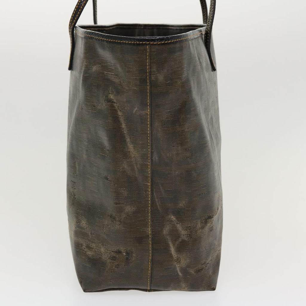 FENDI Zucca Canvas Tote Bag Coated Canvas Brown Yellow  rd4550