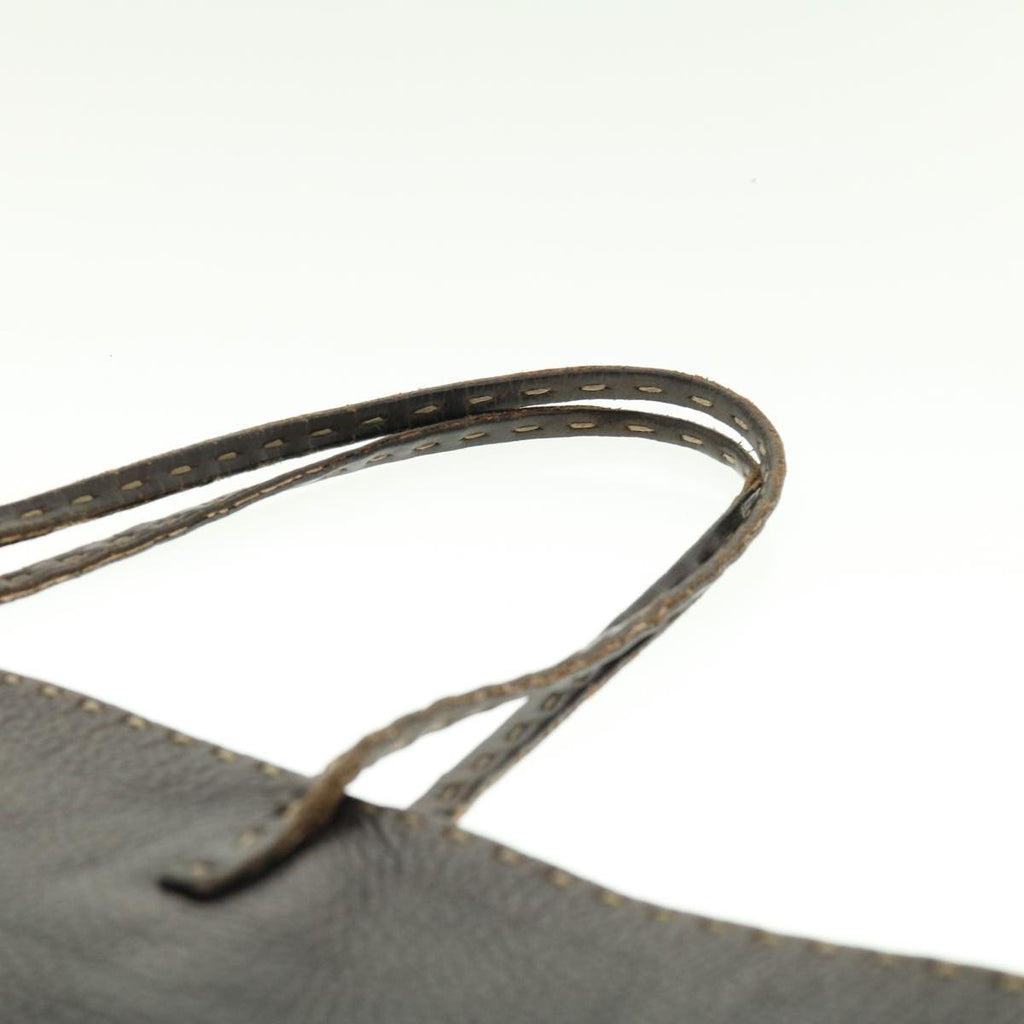 FENDI Tote Bag Leather Brown  rd4683