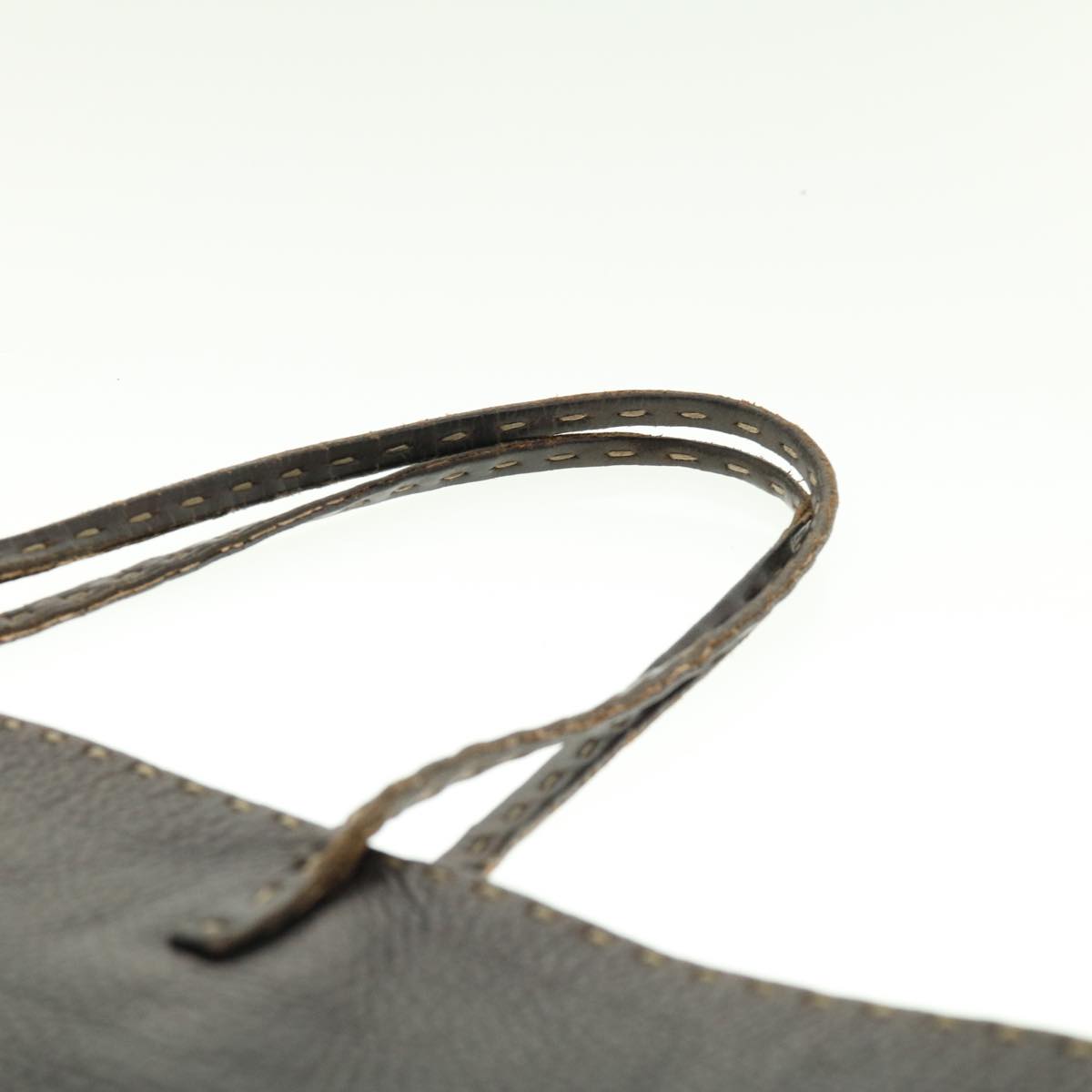 FENDI Tote Bag Leather Brown  rd4683