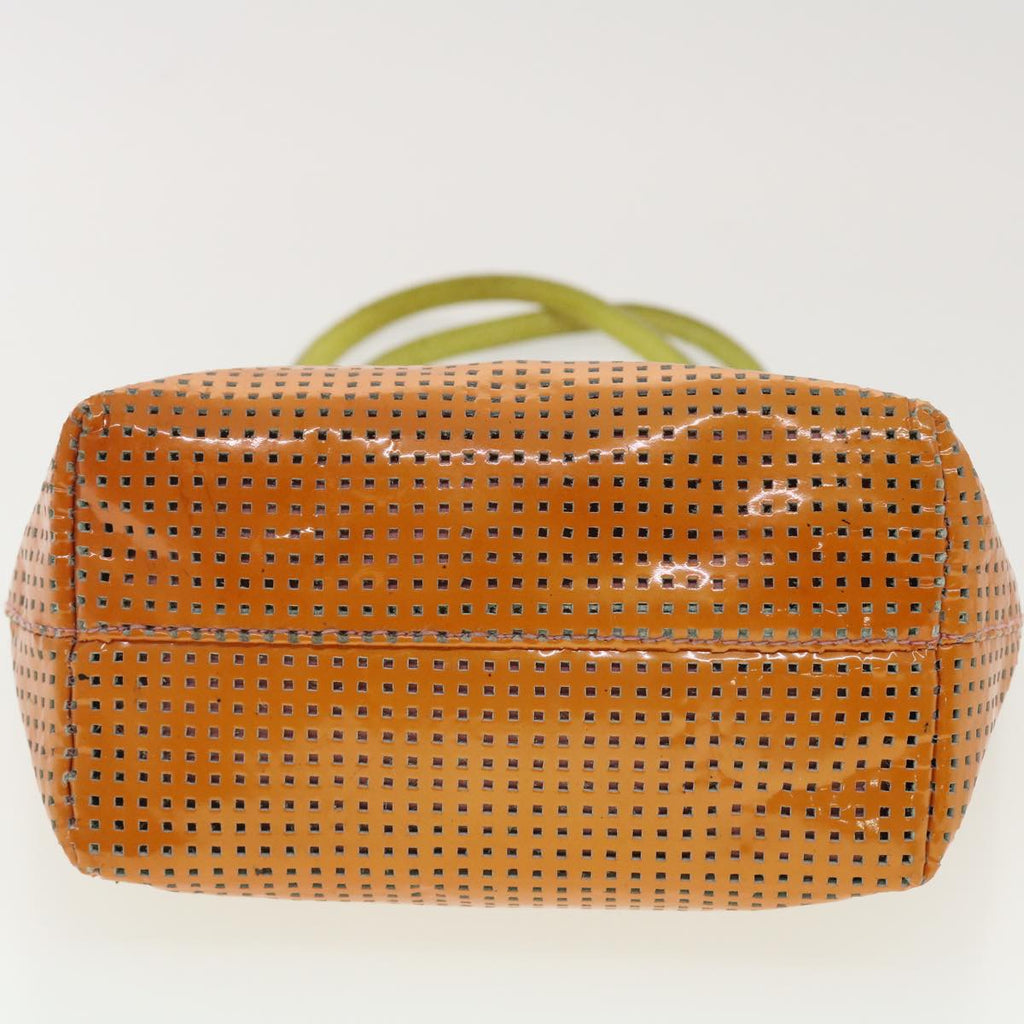 FENDI punching Tote Bag Patent leather Orange 2813-26731-008  rd4723