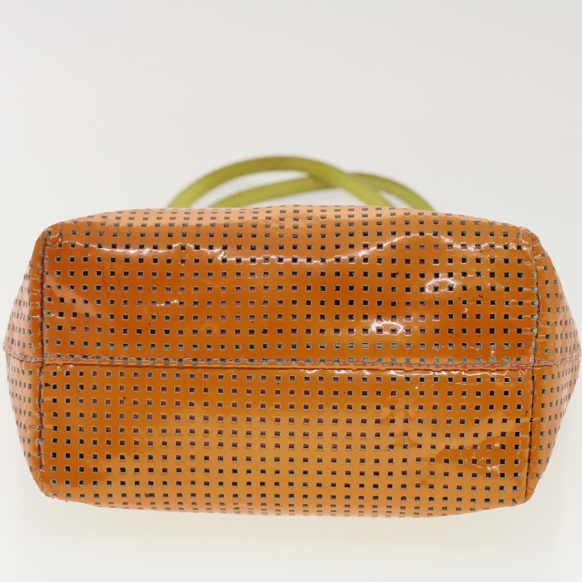 FENDI punching Tote Bag Patent leather Orange 2813-26731-008  rd4723