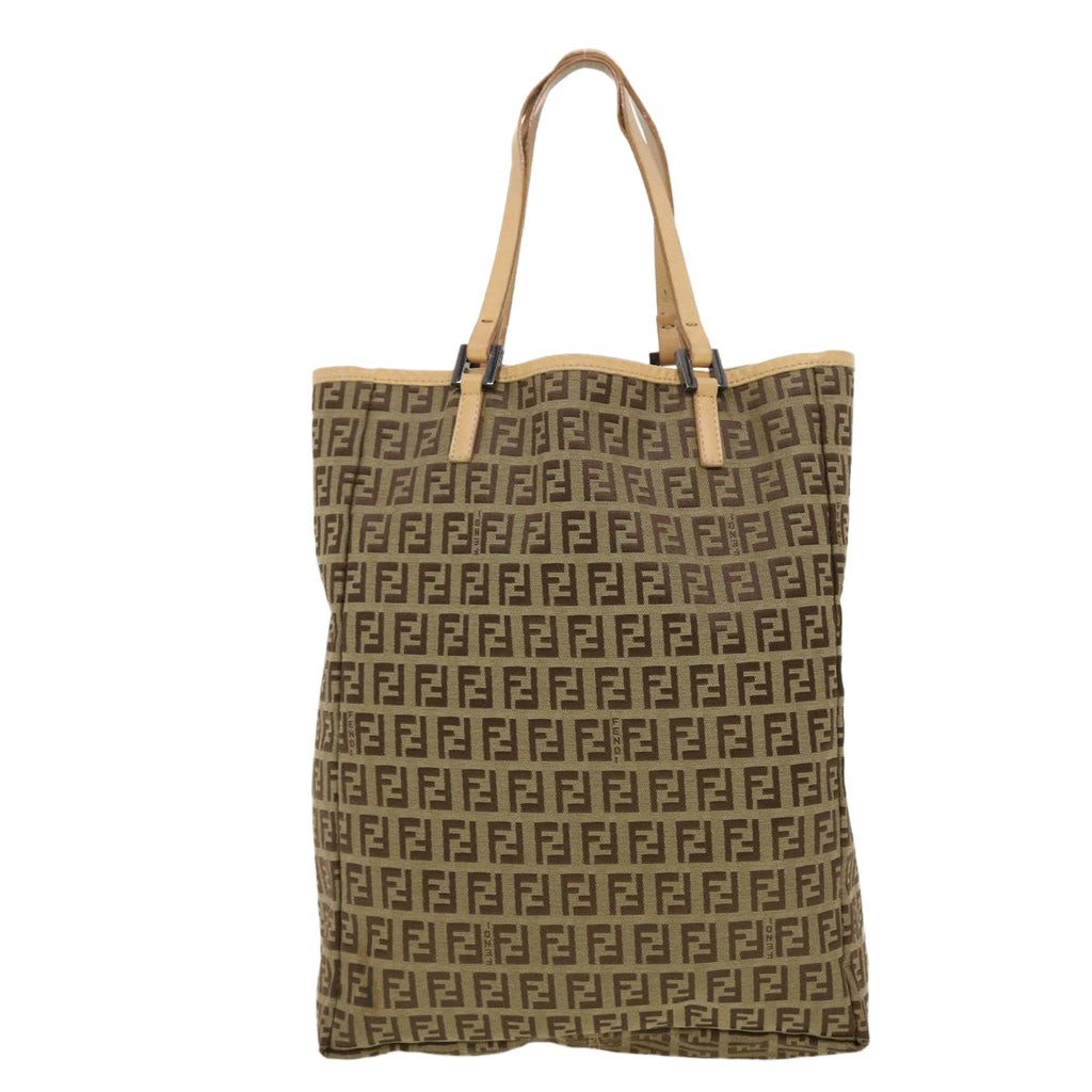 FENDI Zucchino Canvas Tote Bag Beige 3677/8BH006028  rd4733