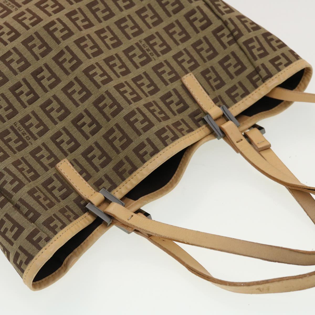 FENDI Zucchino Canvas Tote Bag Beige 3677/8BH006028  rd4733