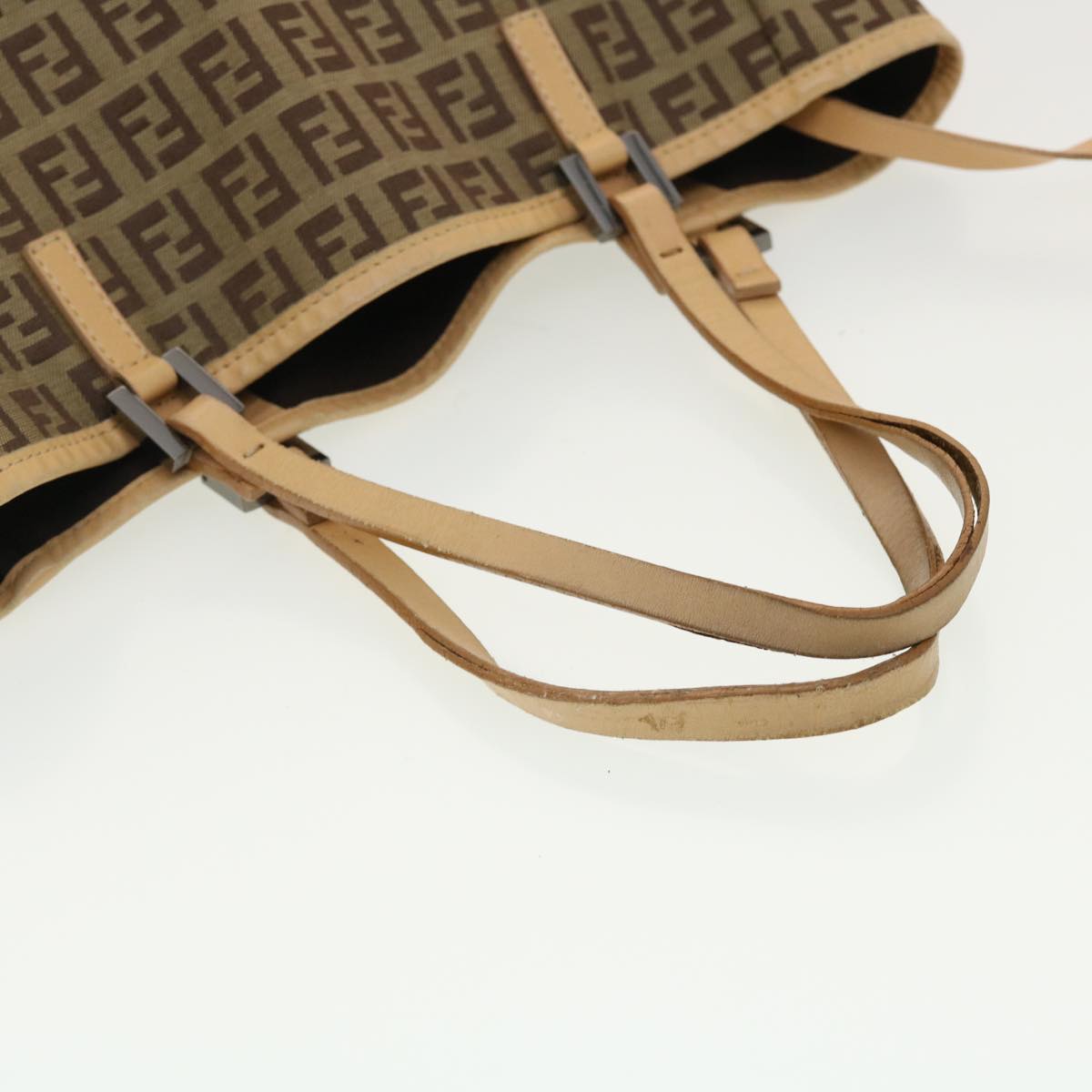FENDI Zucchino Canvas Tote Bag Beige 3677/8BH006028  rd4733