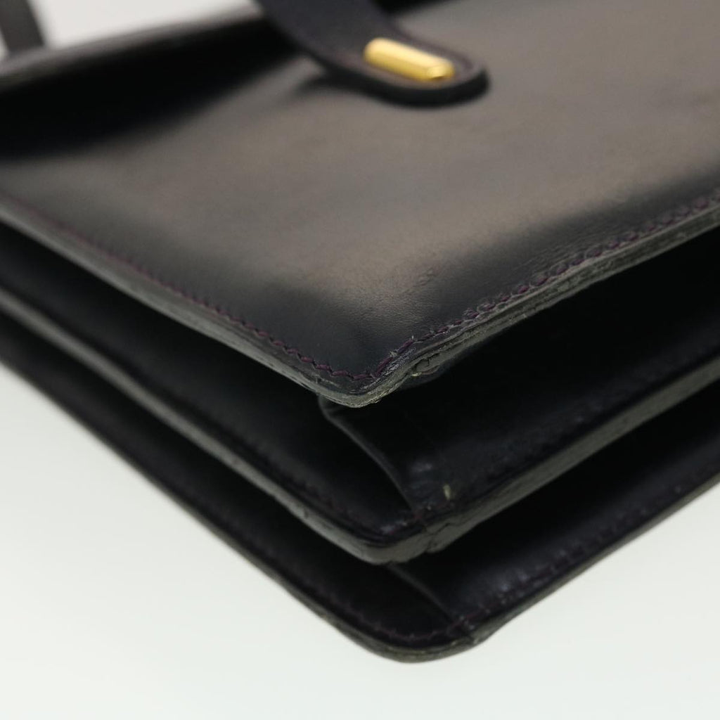 CHRISTIAN DIOR Shoulder Bag Leather Navy  rd4751