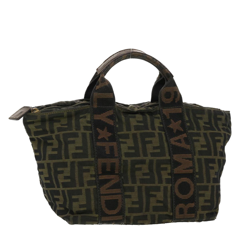 FENDI Zucca Canvas Hand Bag Black Brown  rd4762