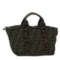 FENDI Zucca Canvas Hand Bag Black Brown  rd4762