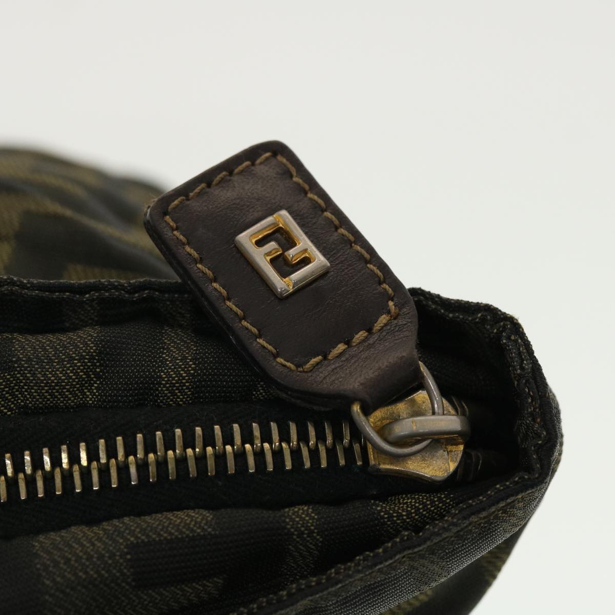 FENDI Zucca Canvas Hand Bag Black Brown  rd4762