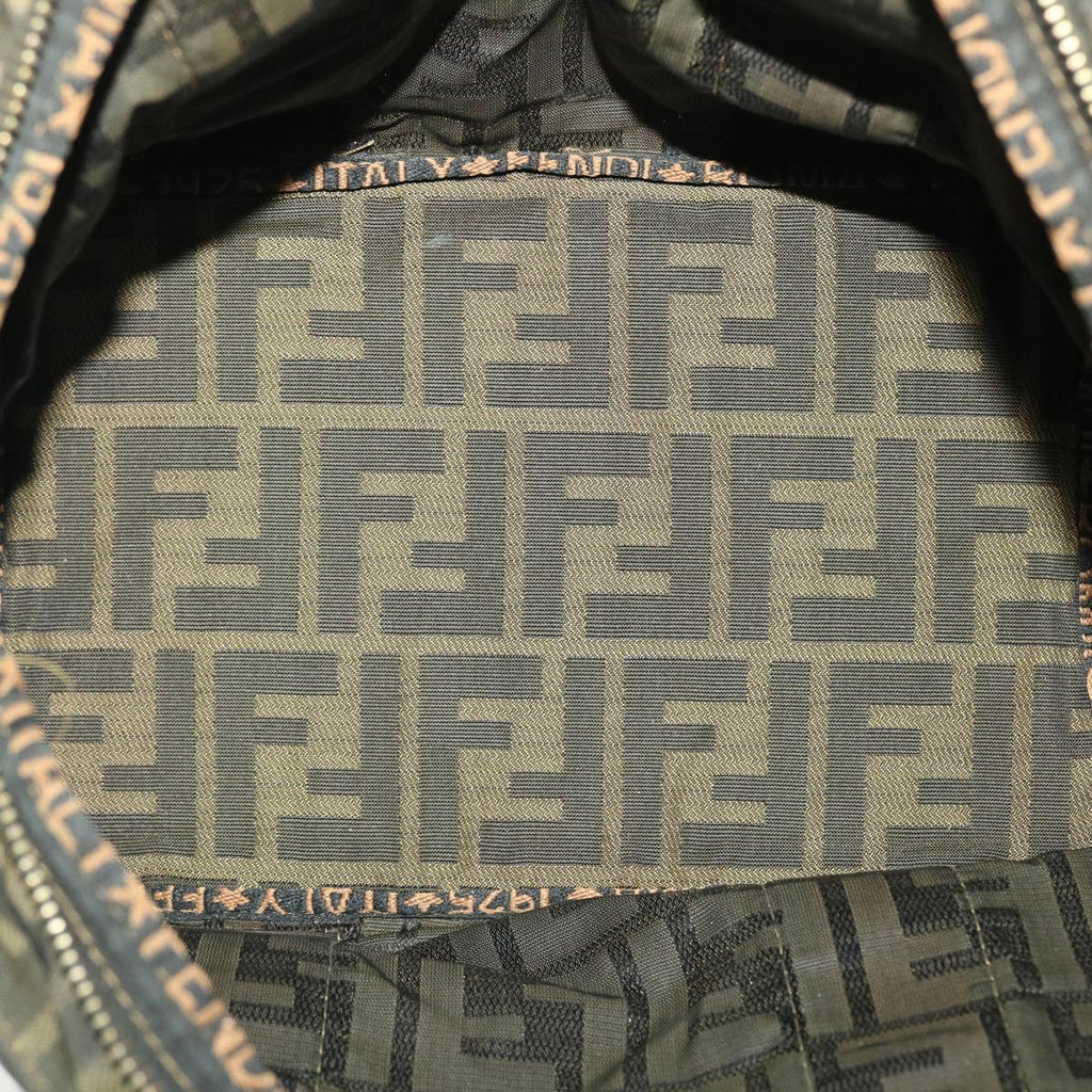 FENDI Zucca Canvas Hand Bag Black Brown  rd4762