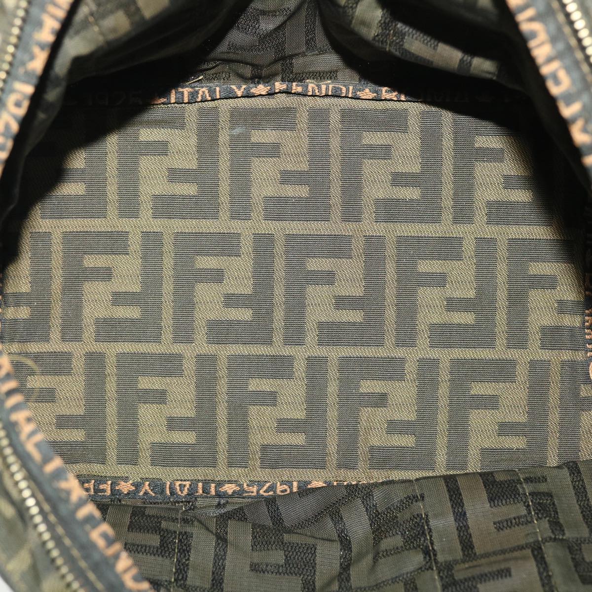 FENDI Zucca Canvas Hand Bag Black Brown  rd4762