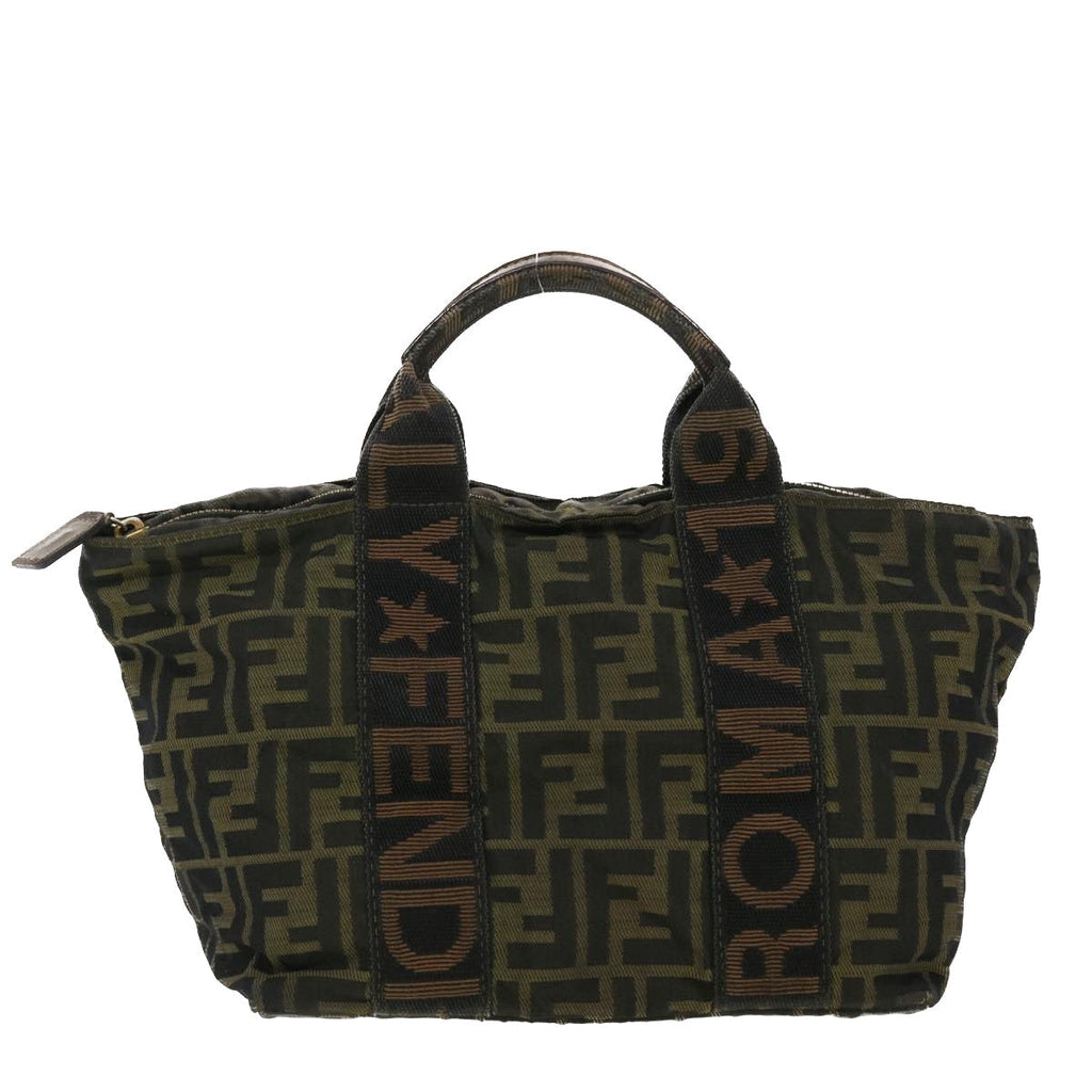 FENDI Zucca Canvas Hand Bag Black Brown  rd4762