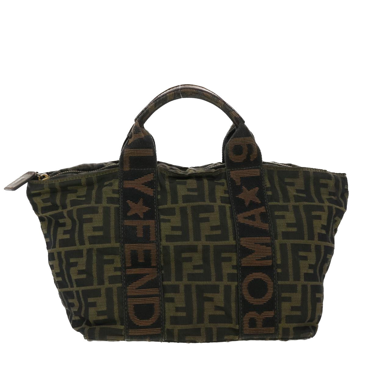 FENDI Zucca Canvas Hand Bag Black Brown  rd4762