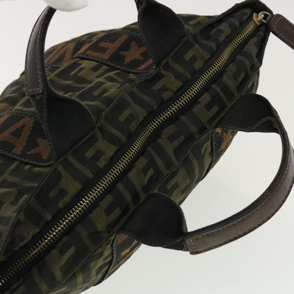FENDI Zucca Canvas Hand Bag Black Brown  rd4762
