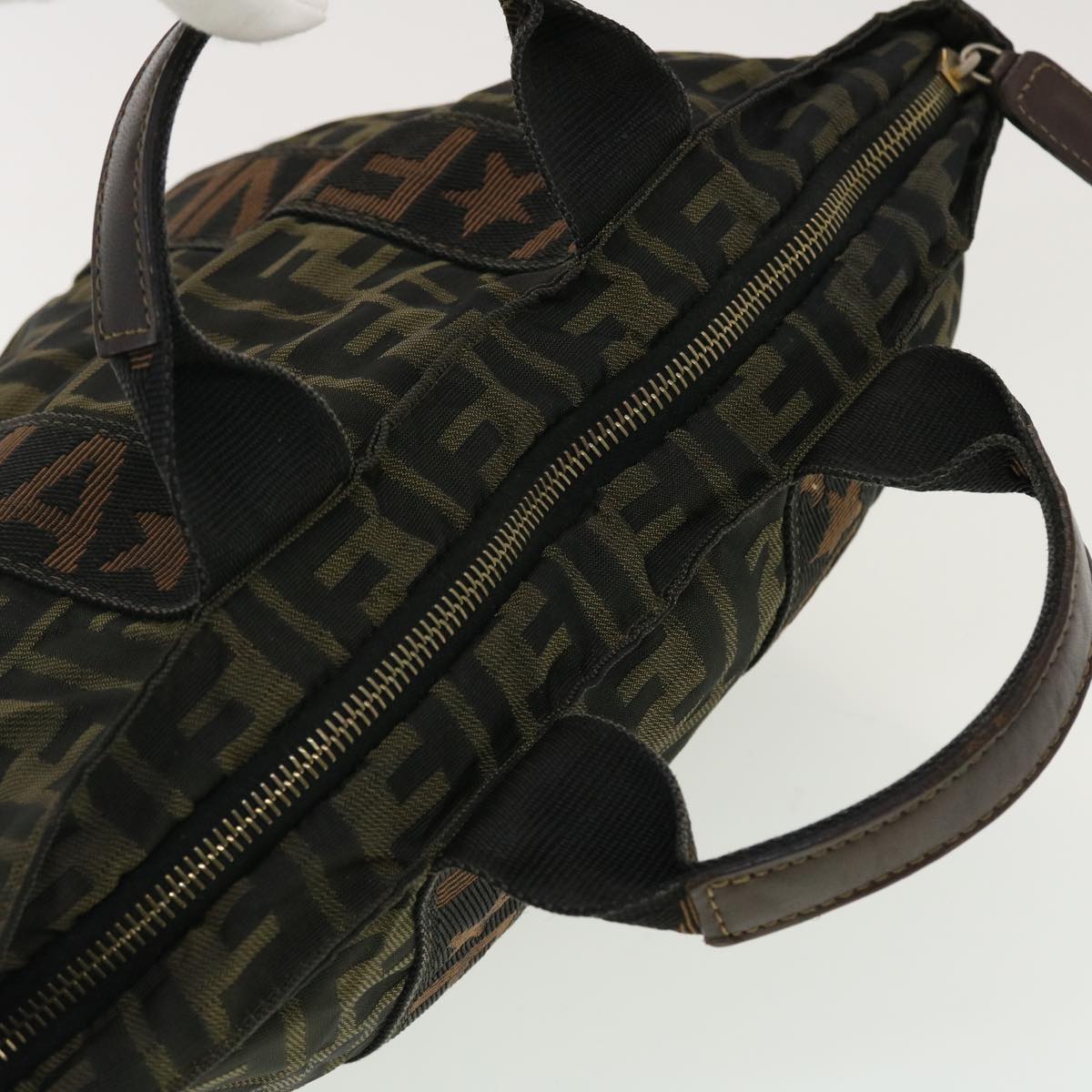 FENDI Zucca Canvas Hand Bag Black Brown  rd4762