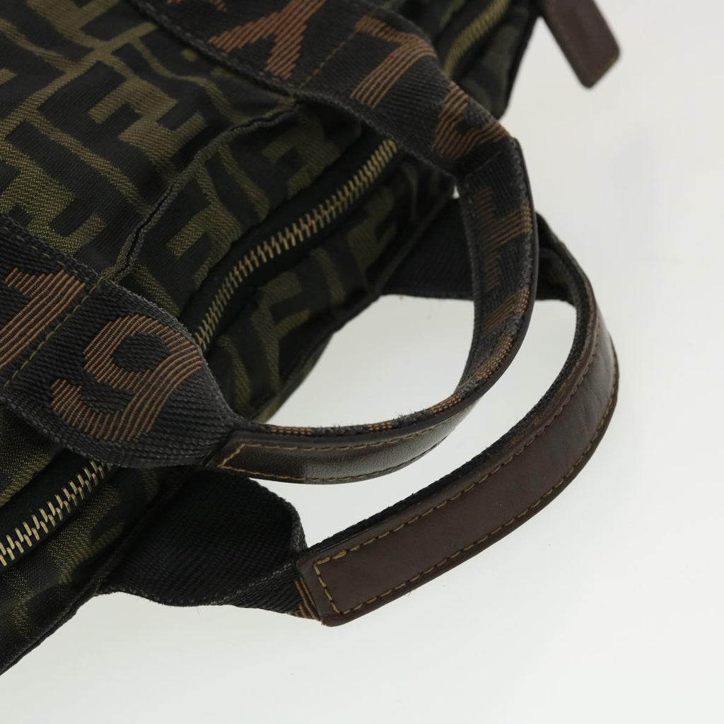 FENDI Zucca Canvas Hand Bag Black Brown  rd4762
