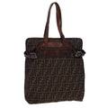 FENDI Zucca Canvas Tote Bag Nylon Brown Black  rd4786