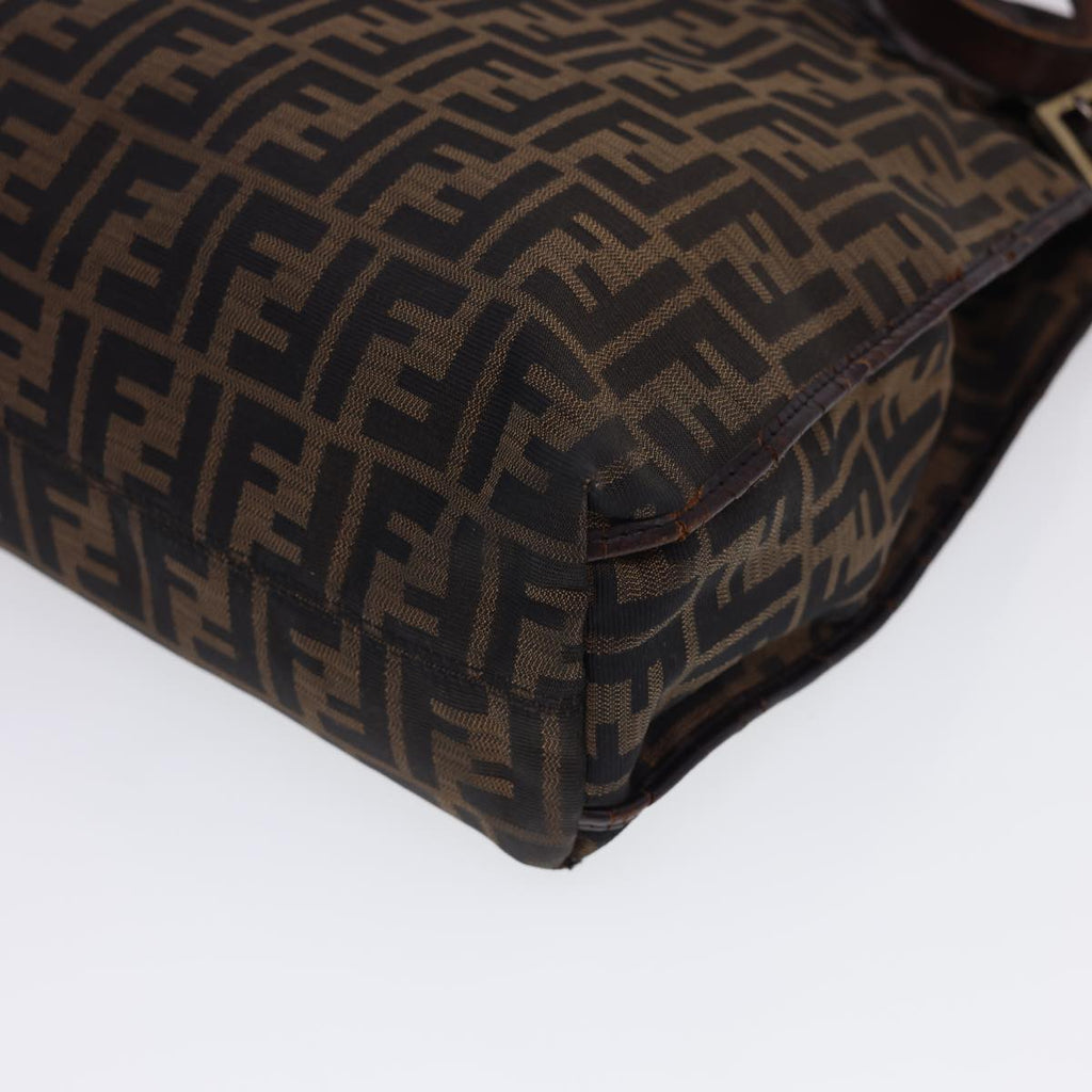 FENDI Zucca Canvas Tote Bag Nylon Brown Black  rd4786