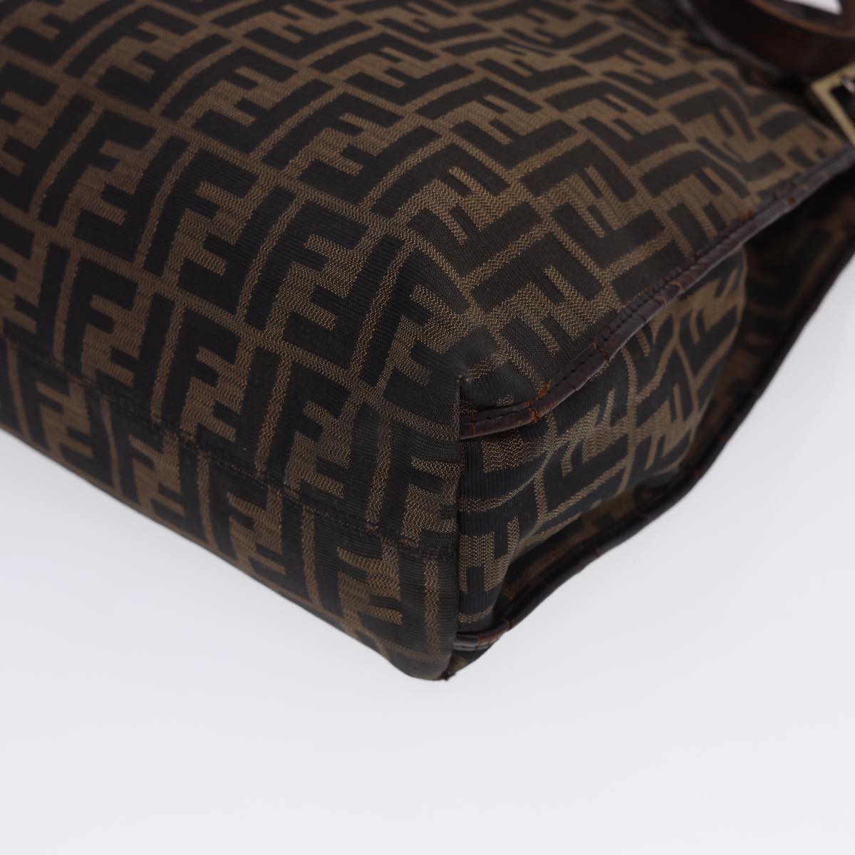 FENDI Zucca Canvas Tote Bag Nylon Brown Black  rd4786