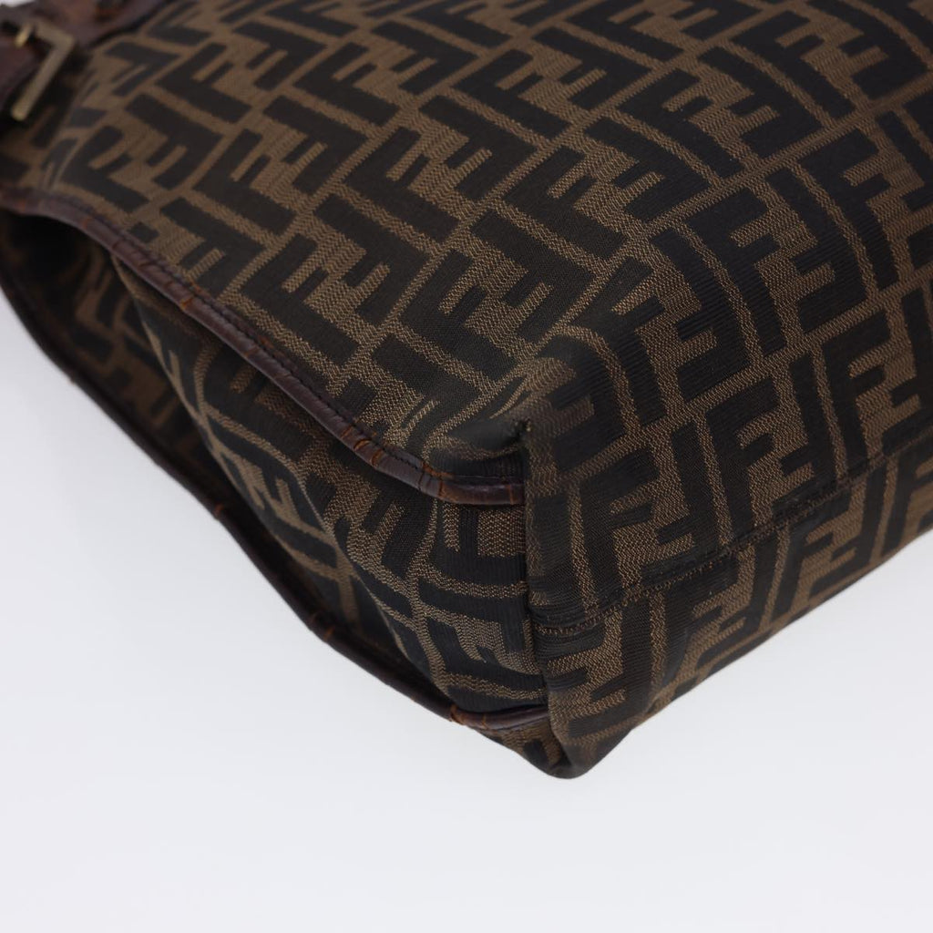 FENDI Zucca Canvas Tote Bag Nylon Brown Black  rd4786