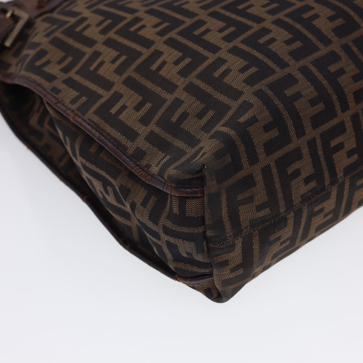 FENDI Zucca Canvas Tote Bag Nylon Brown Black  rd4786