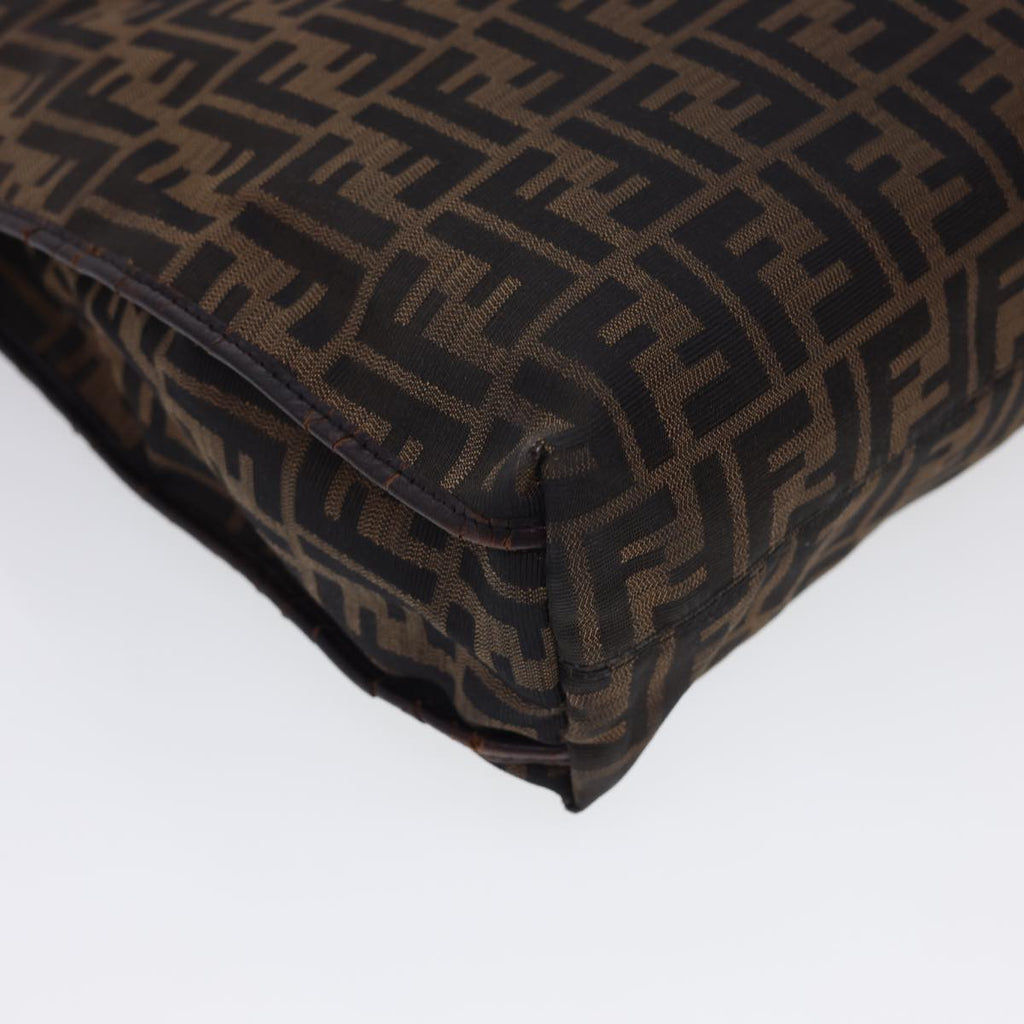 FENDI Zucca Canvas Tote Bag Nylon Brown Black  rd4786