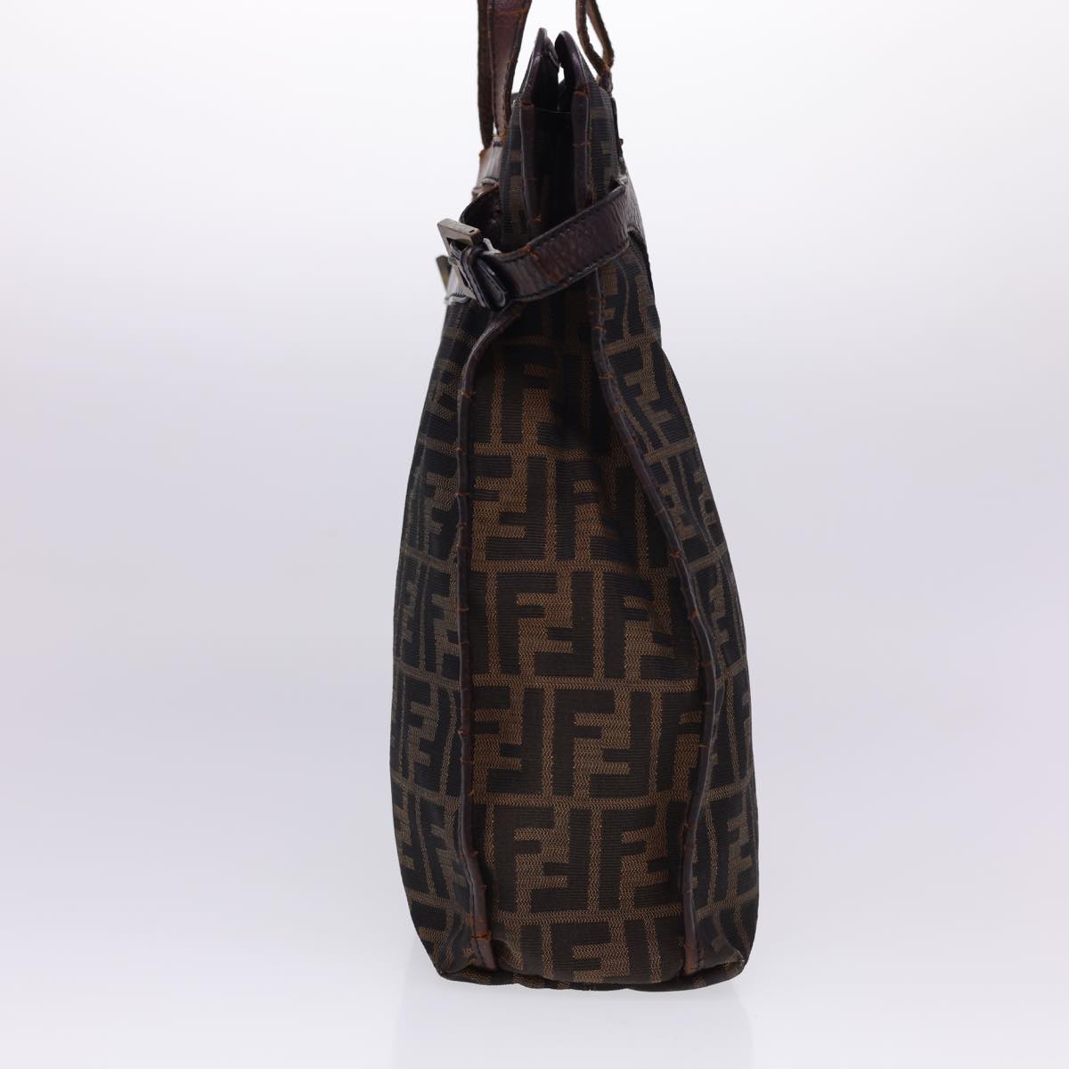 FENDI Zucca Canvas Tote Bag Nylon Brown Black  rd4786