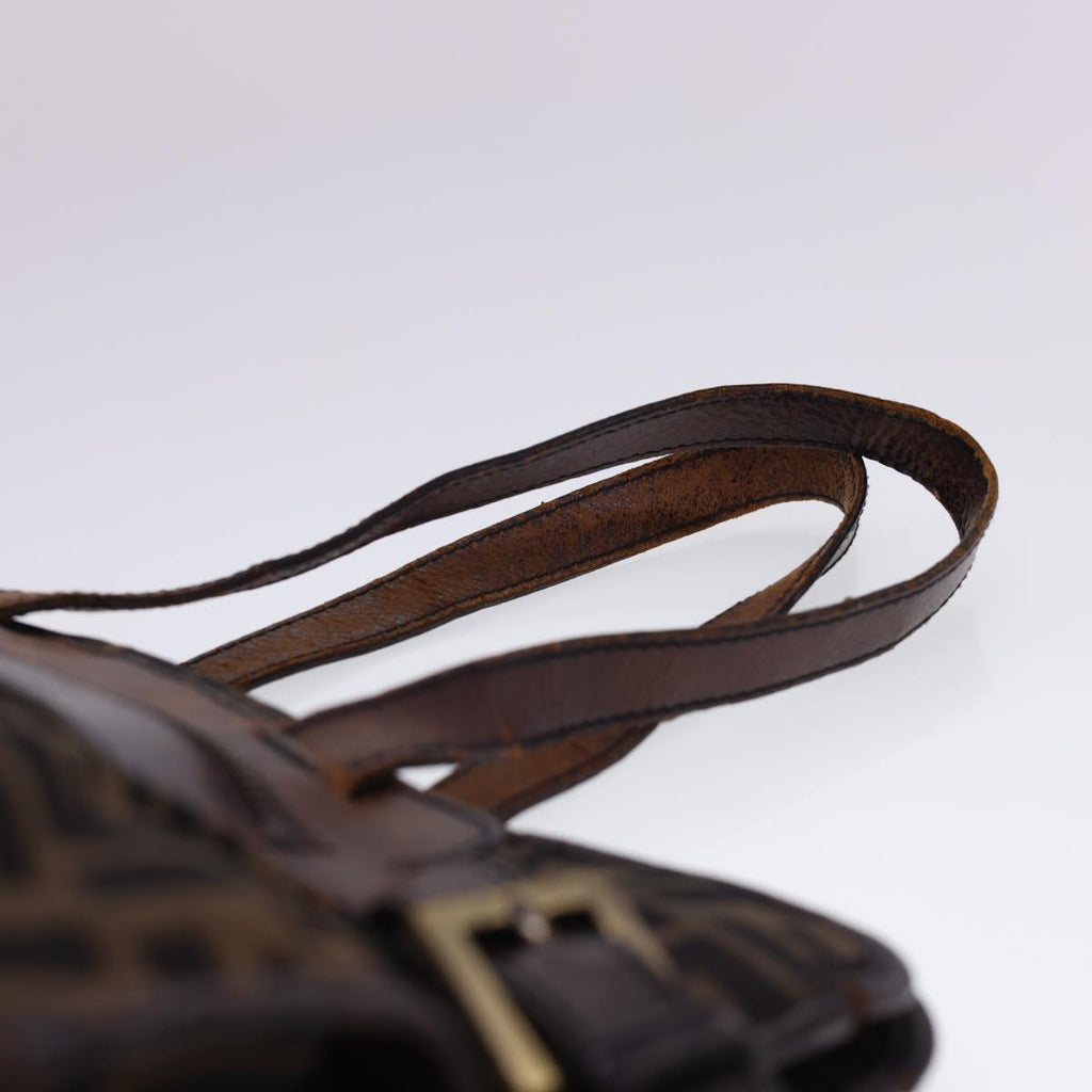 FENDI Zucca Canvas Tote Bag Nylon Brown Black  rd4786