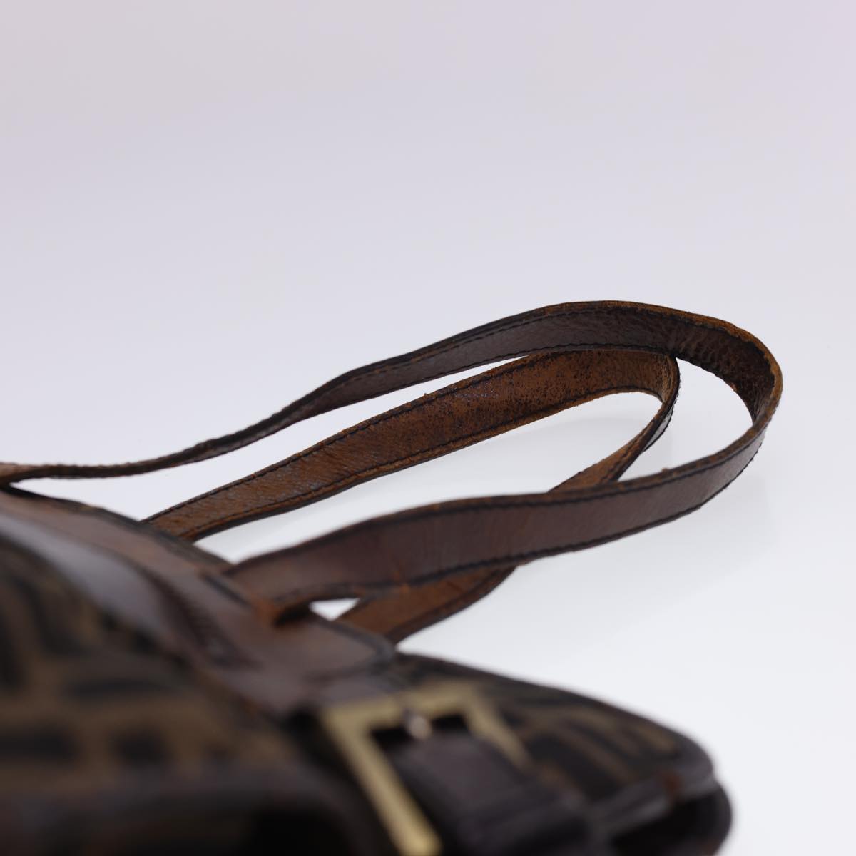 FENDI Zucca Canvas Tote Bag Nylon Brown Black  rd4786
