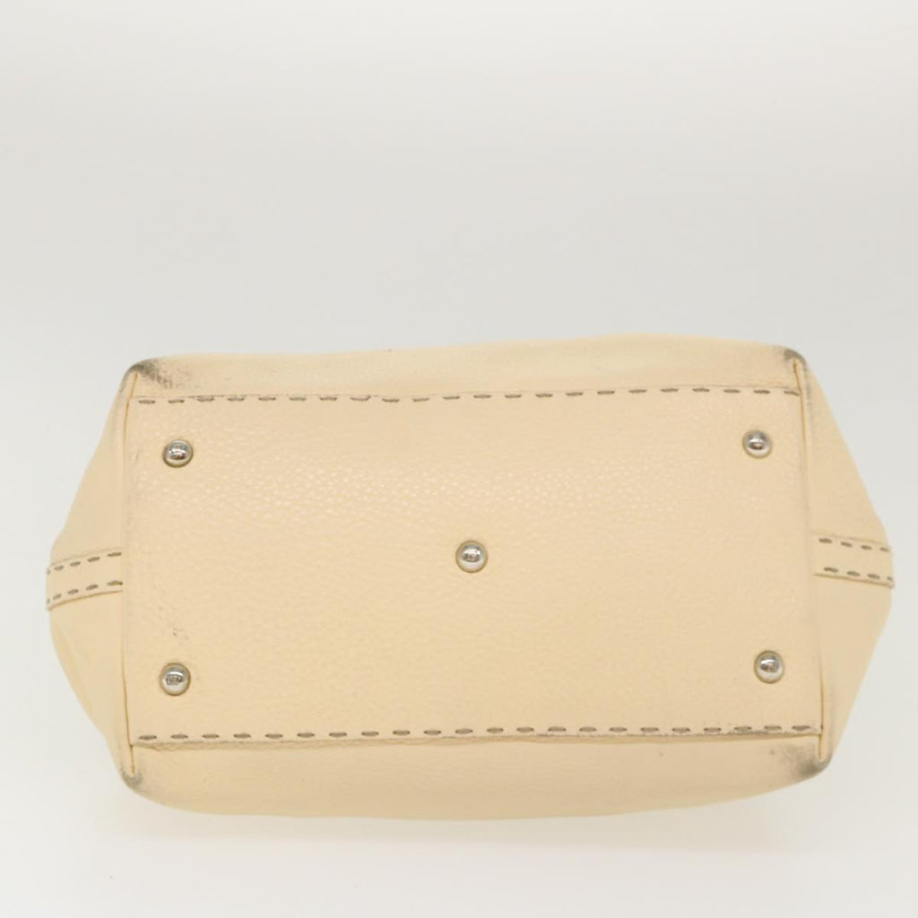 FENDI Celeria Hand Bag Leather Beige  rd4791