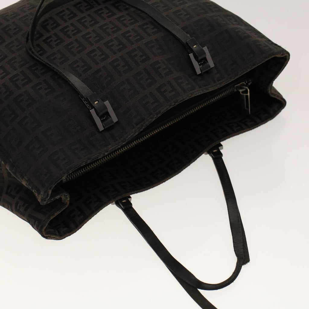 FENDI Zucchino Canvas Tote Bag Black 32028BH019028  rd5035