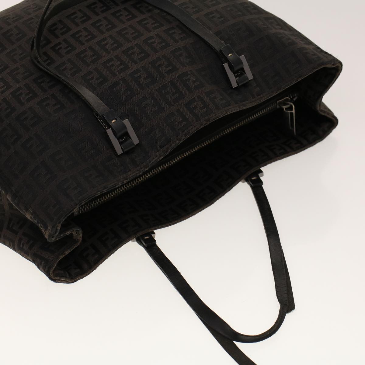 FENDI Zucchino Canvas Tote Bag Black 32028BH019028  rd5035