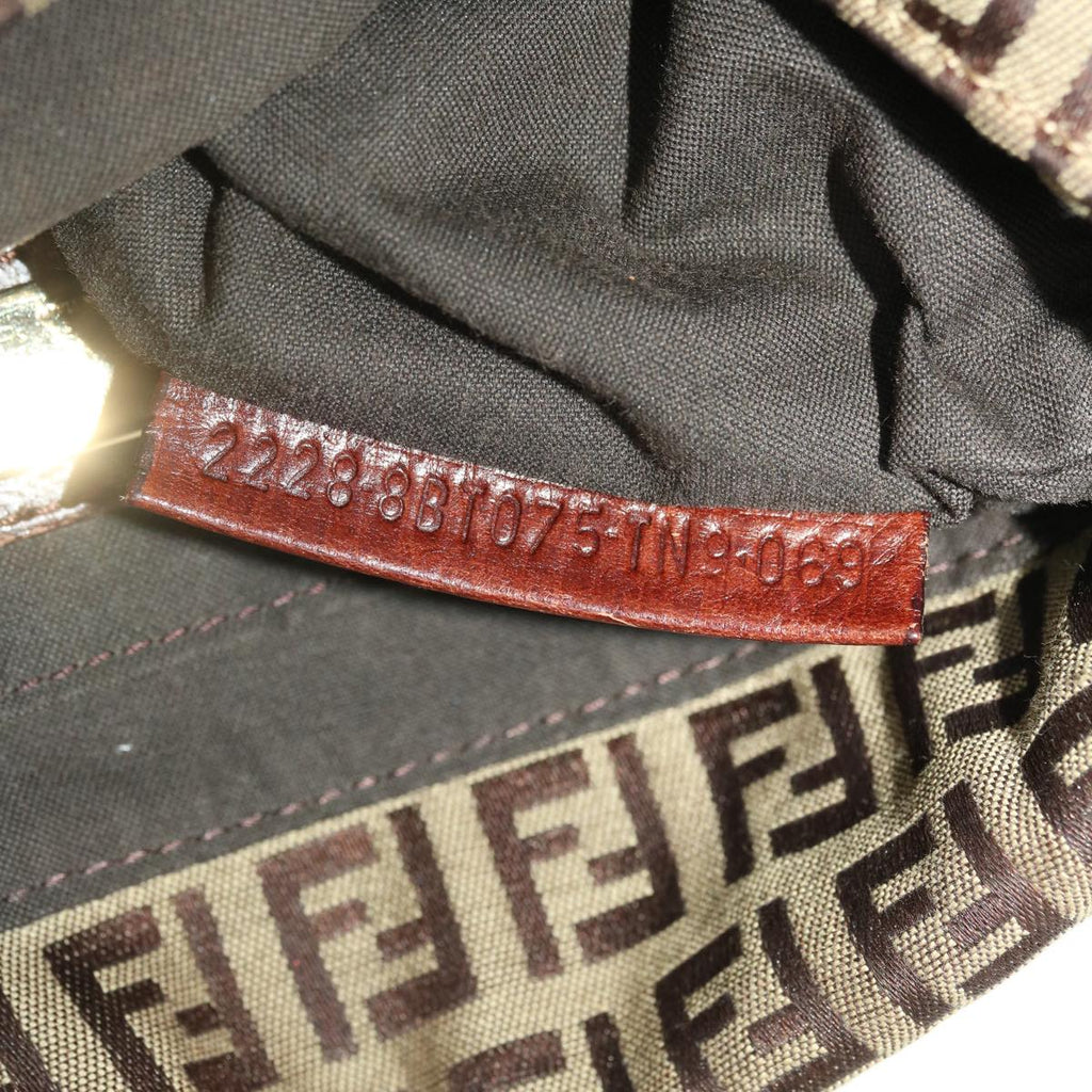 FENDI Zucchino Canvas Shoulder Bag Brown 2228-8BT075-TN9069  rd5064