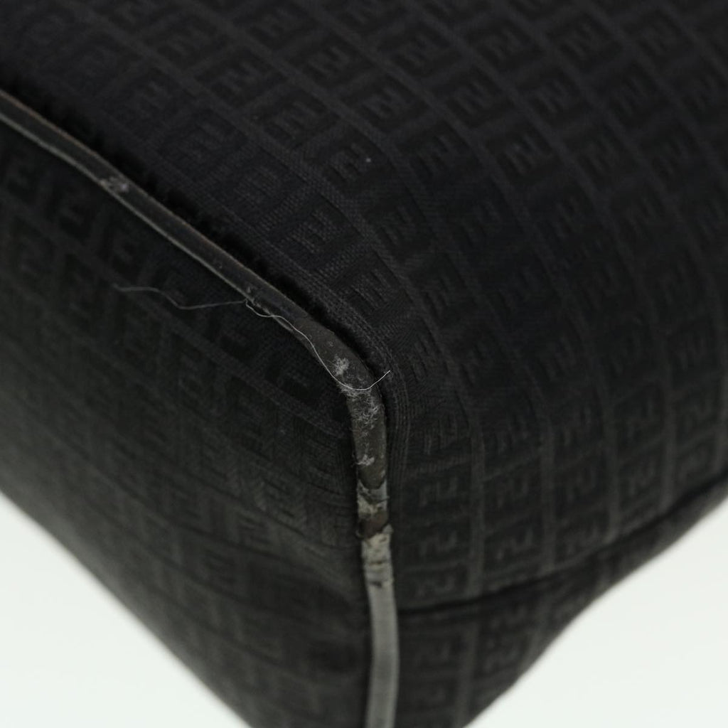FENDI Zucchino Canvas Tote Bag Black 2415-8BH051-029 Auth rd5147
