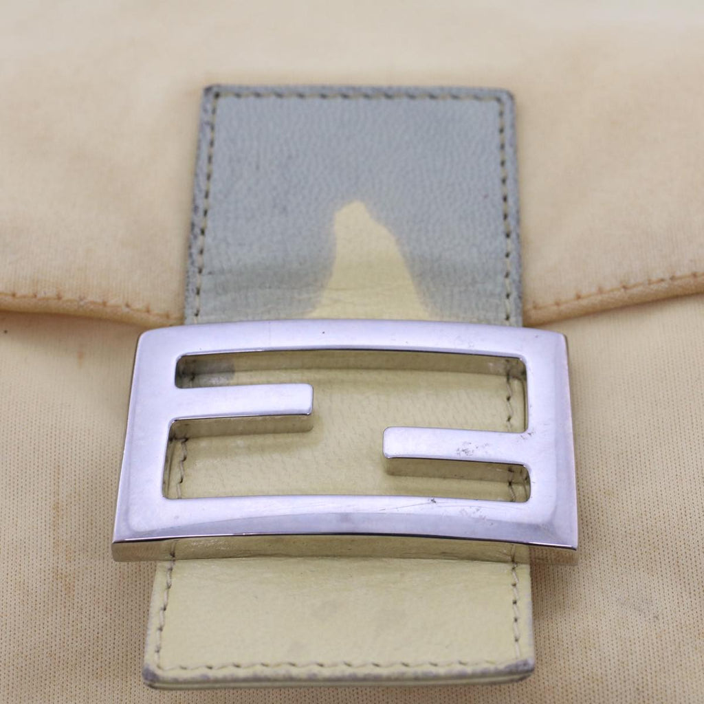 FENDI Mamma Baguette Shoulder Bag Nylon Yellow 2321.26325.018 Auth rd5161