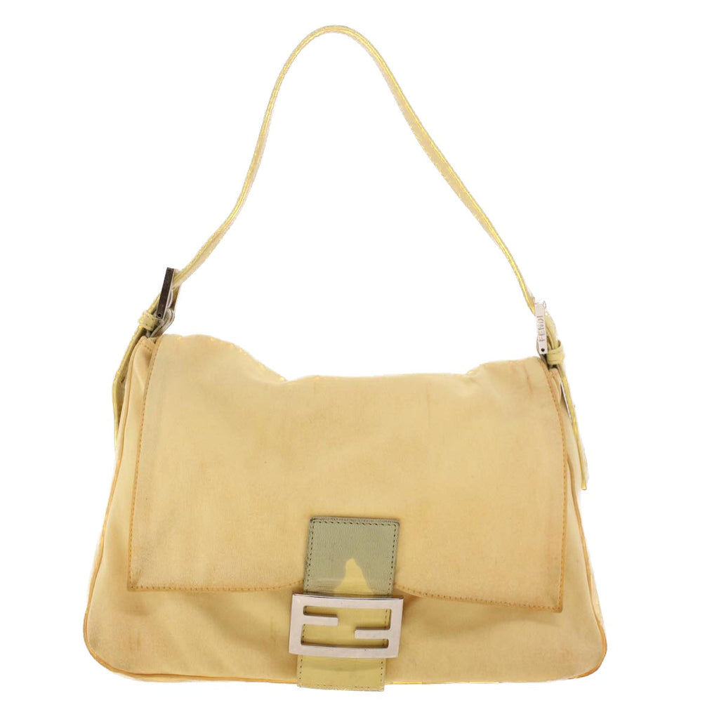 FENDI Mamma Baguette Shoulder Bag Nylon Yellow 2321.26325.018  rd5161