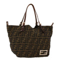 FENDI Zucca Canvas Hand Bag Black Brown 2220-26635-98  rd5177