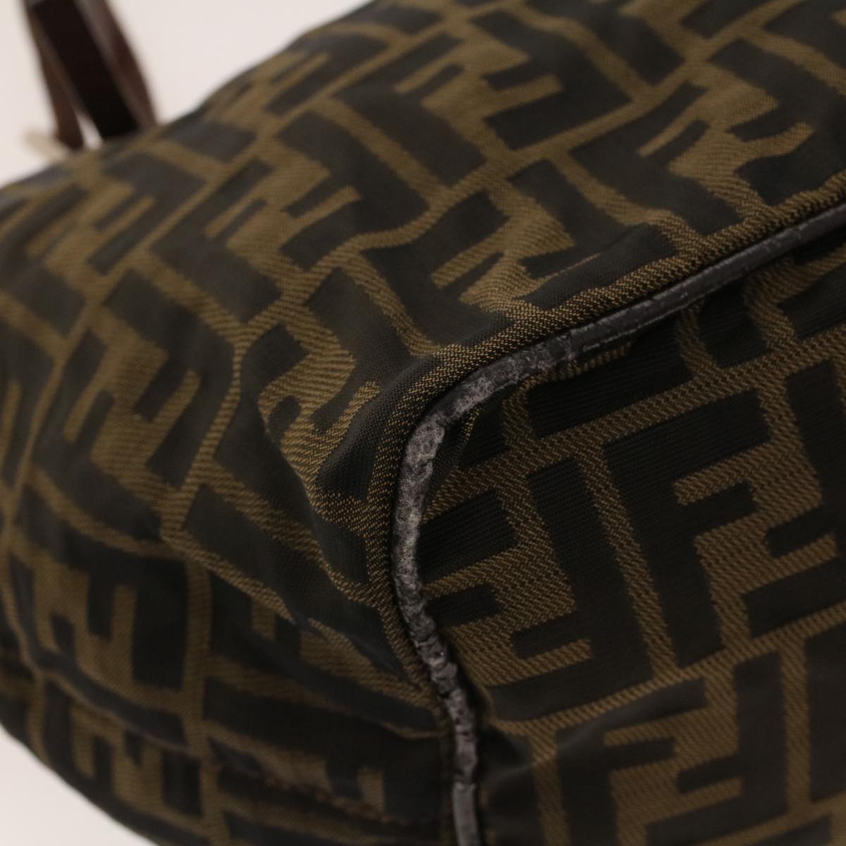 FENDI Zucca Canvas Hand Bag Black Brown 2220-26635-98  rd5177
