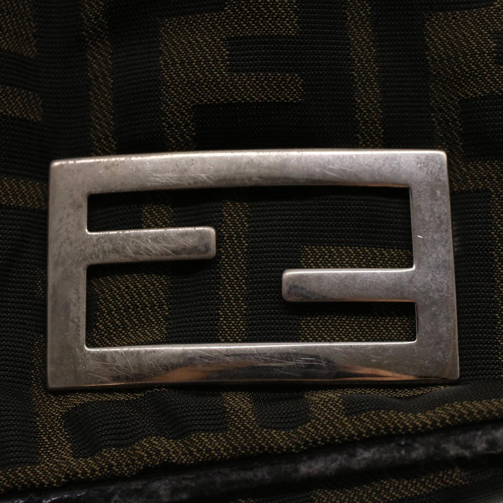 FENDI Zucca Canvas Hand Bag Black Brown 2220-26635-98  rd5177