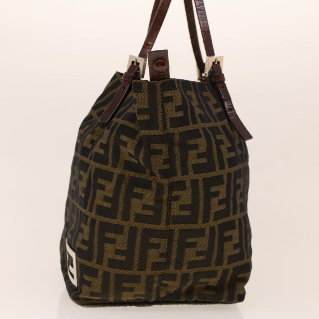 FENDI Zucca Canvas Hand Bag Black Brown 2220-26635-98  rd5177