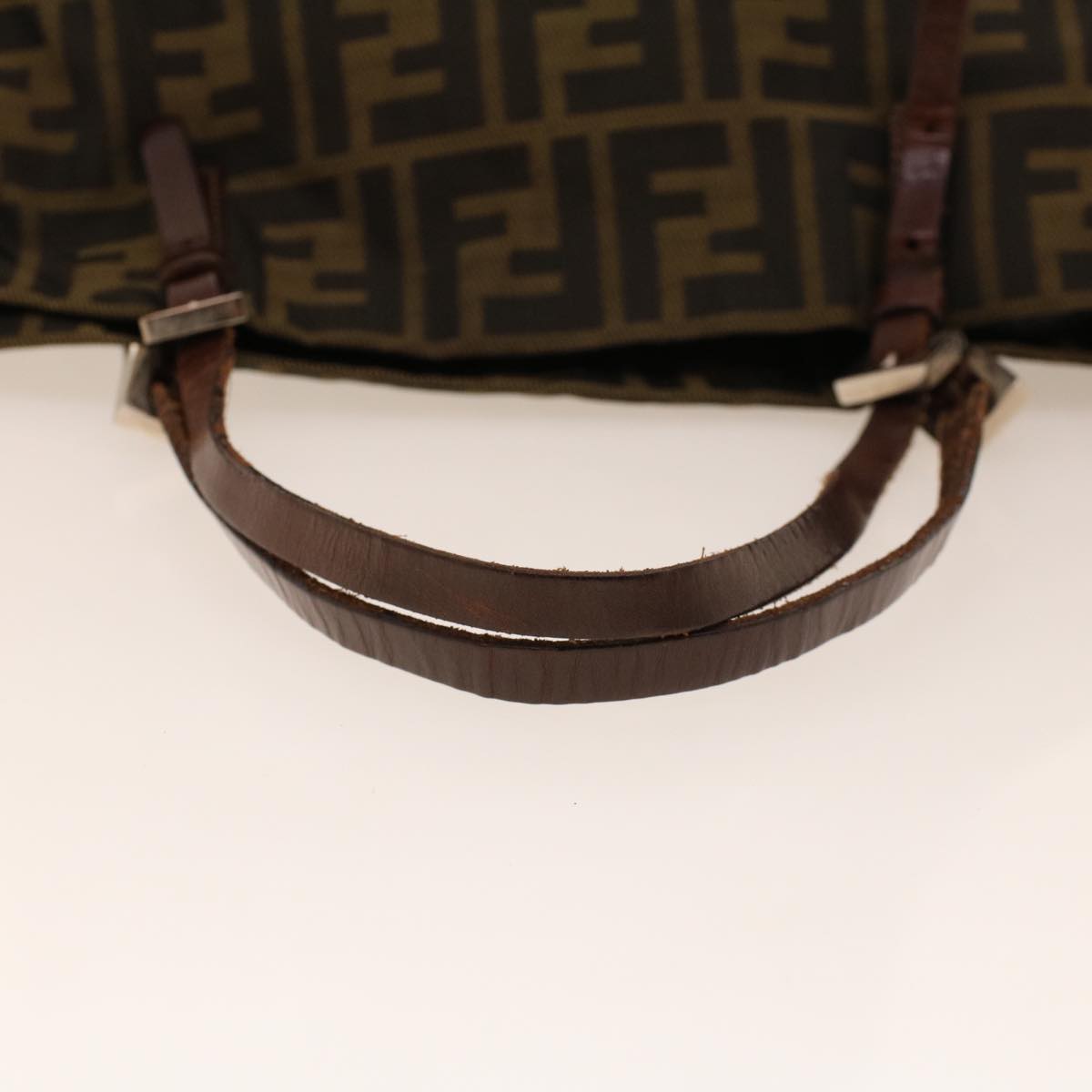 FENDI Zucca Canvas Hand Bag Black Brown 2220-26635-98  rd5177