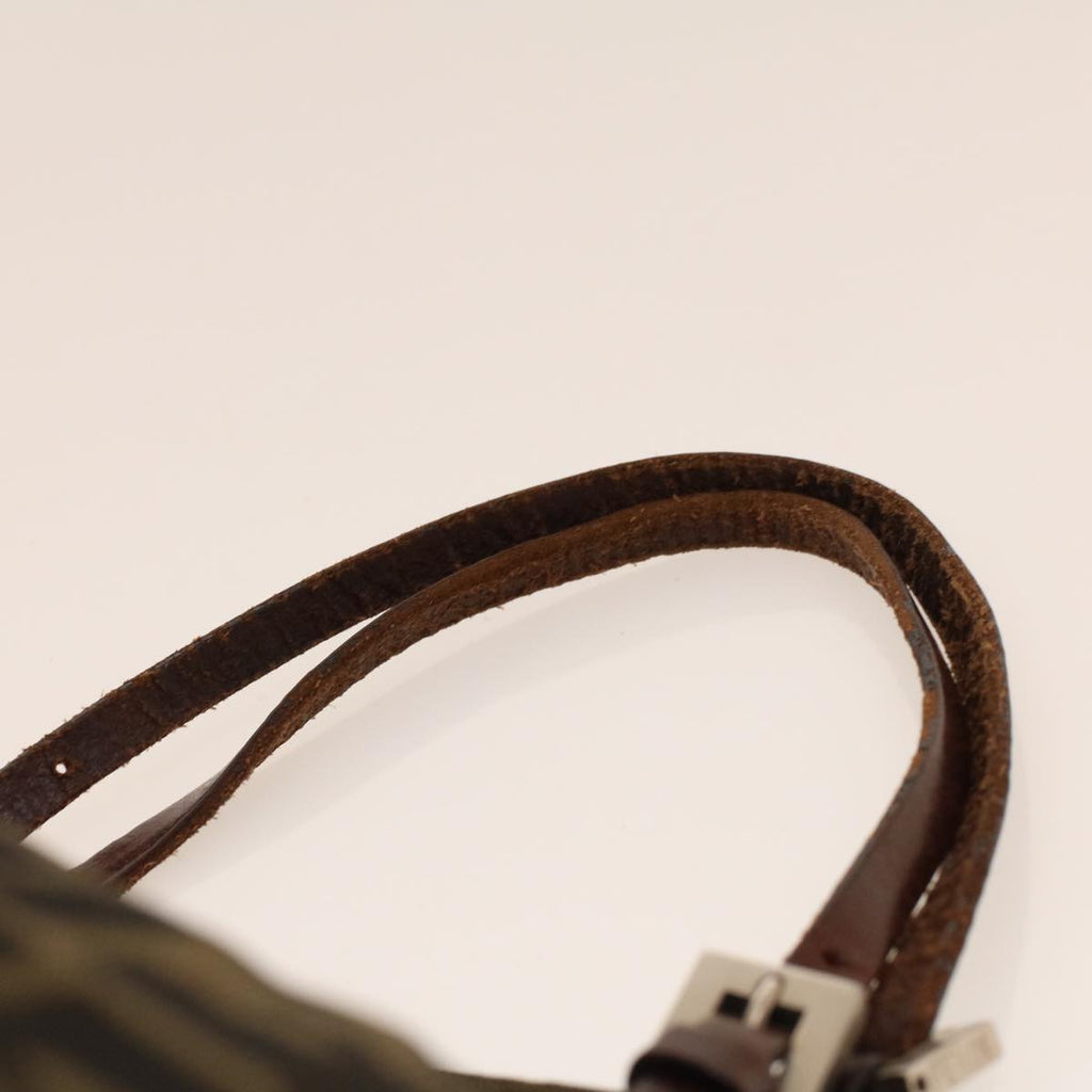 FENDI Zucca Canvas Hand Bag Black Brown 2220-26635-98 Auth rd5177