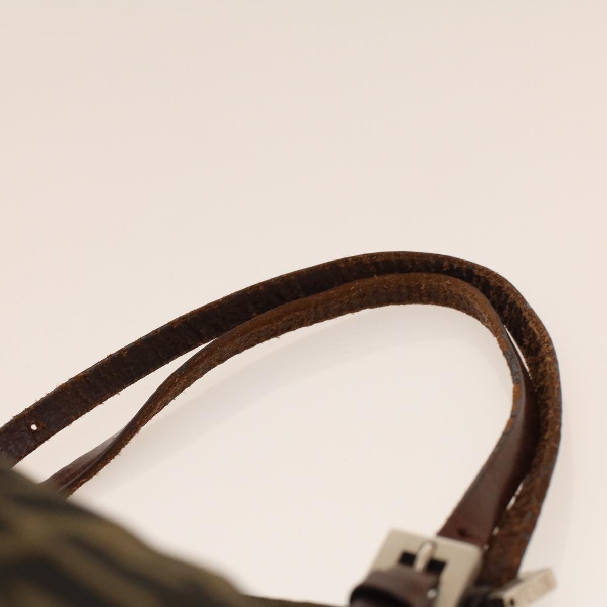 FENDI Zucca Canvas Hand Bag Black Brown 2220-26635-98 Auth rd5177