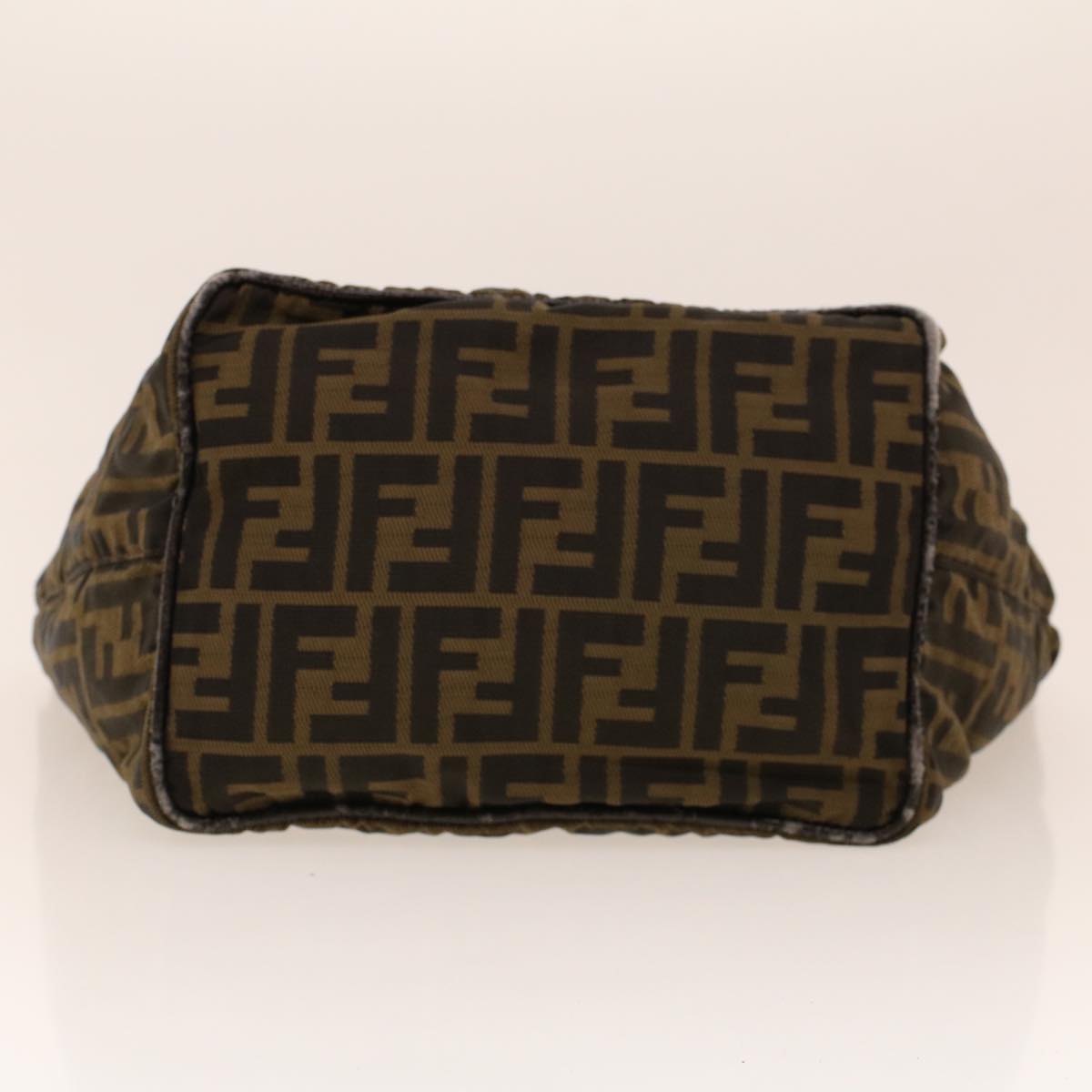 FENDI Zucca Canvas Hand Bag Black Brown 2220-26635-98  rd5177