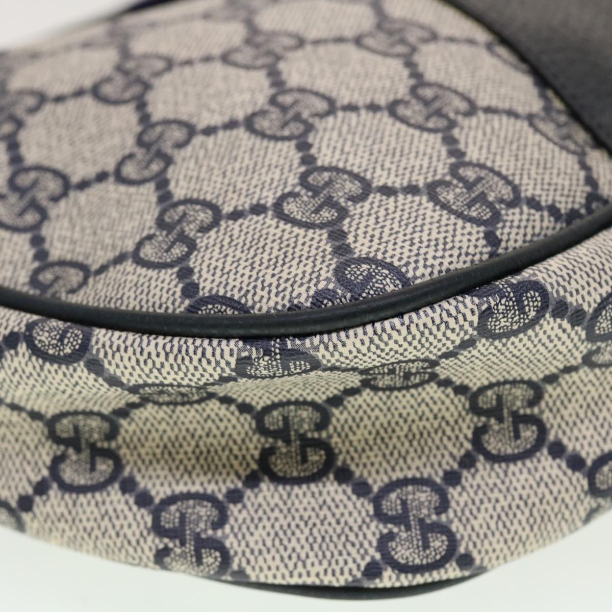 GUCCI GG Canvas Sherry Line Clutch Bag Gray Red Navy 89.01.034  rd5207