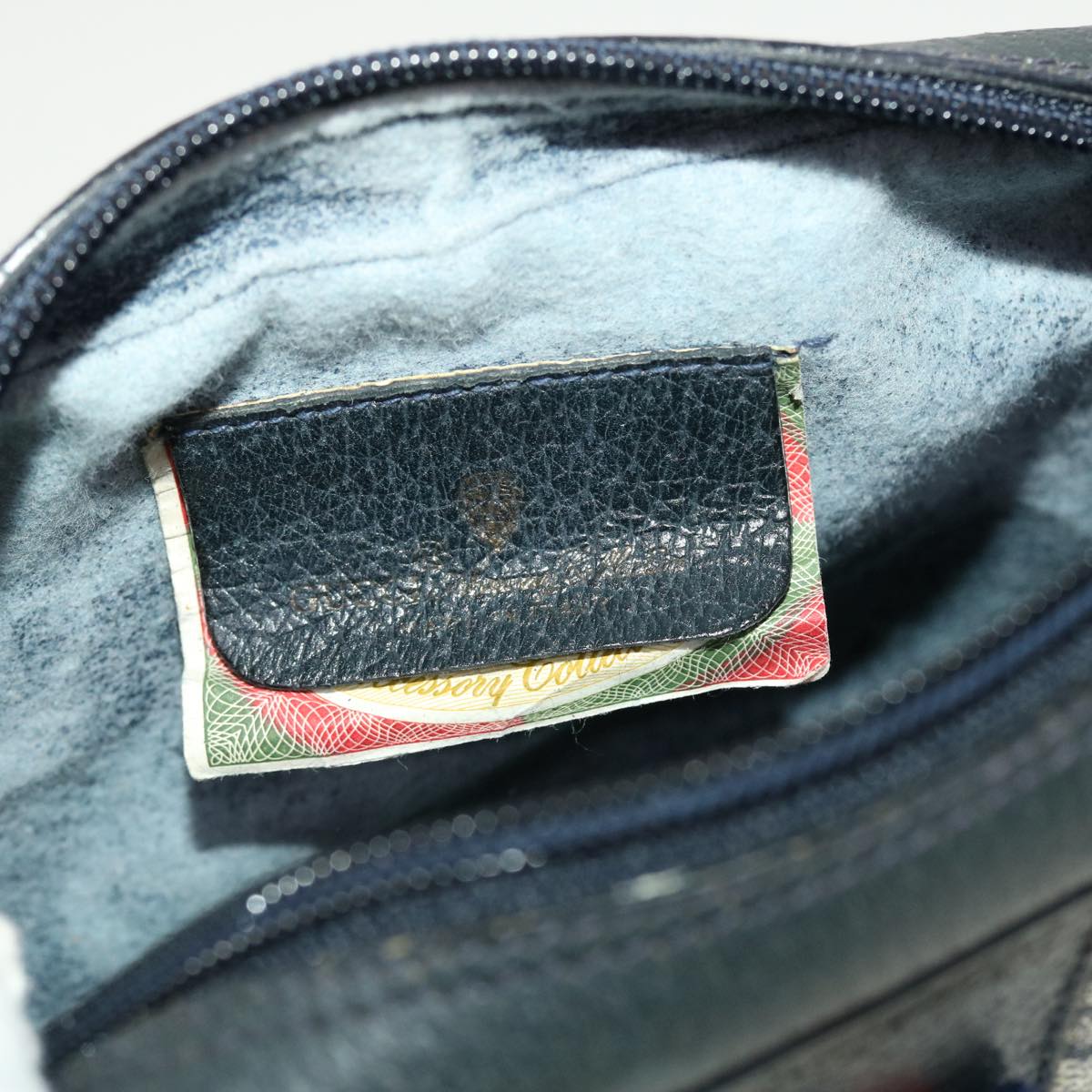 GUCCI GG Canvas Sherry Line Clutch Bag Gray Red Navy 89.01.034  rd5207