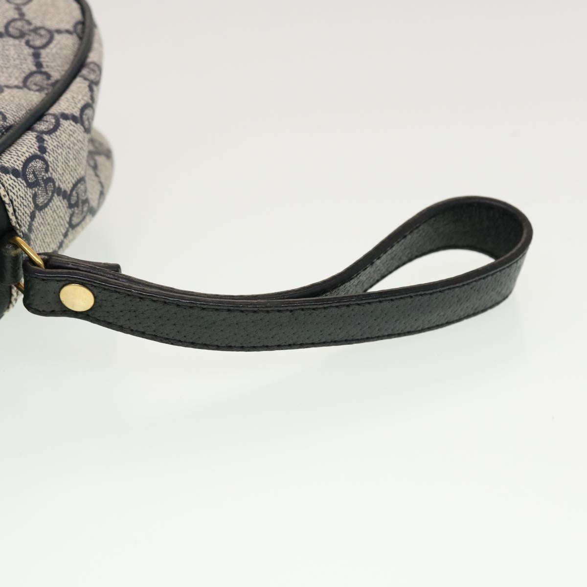 GUCCI GG Canvas Sherry Line Clutch Bag Gray Red Navy 89.01.034  rd5207