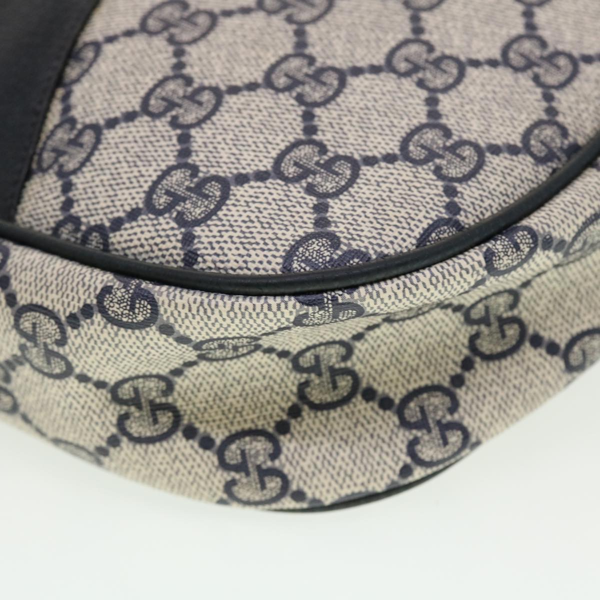 GUCCI GG Canvas Sherry Line Clutch Bag Gray Red Navy 89.01.034  rd5207