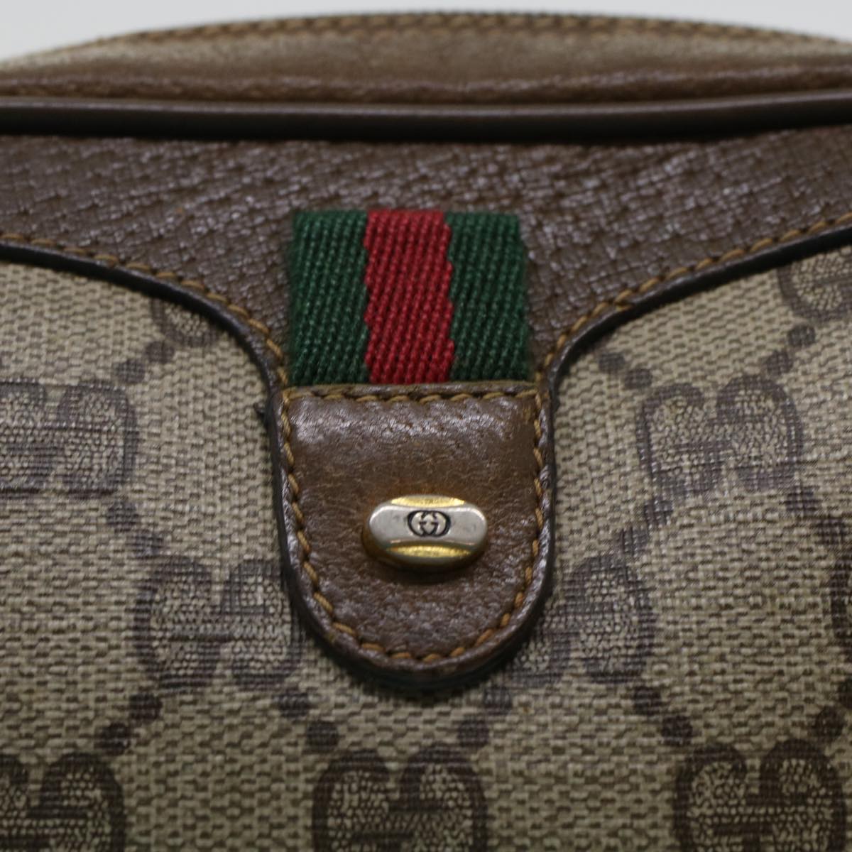 GUCCI GG Canvas Web Sherry Line Shoulder Bag Beige Red 89.02.066  rd5250